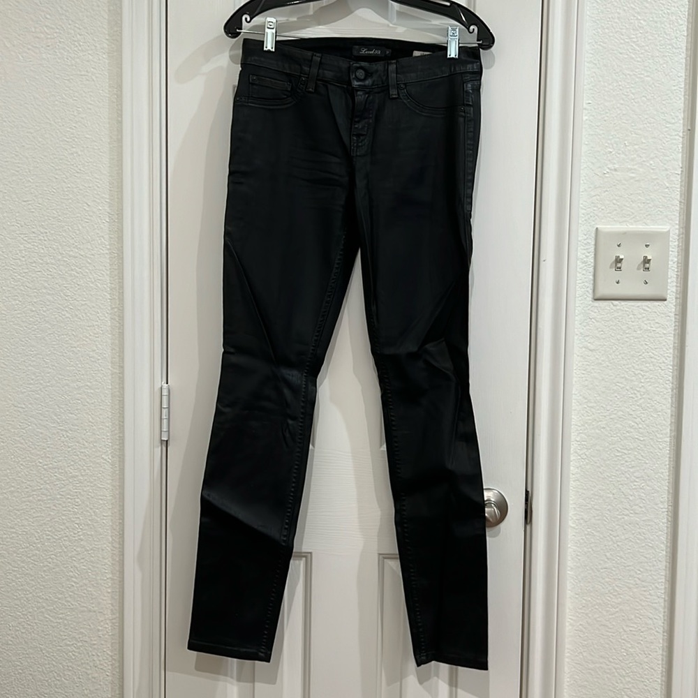 Level99 Liza Black Coated Skinny Jean Size 27